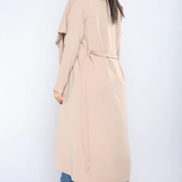 Beige Drapey Jacket with Waist Tie - NWOT - Picture 3 of 6